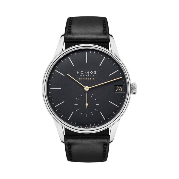 Nomos Glashütte Herrenuhr Orion neomatik 41 date new black 366